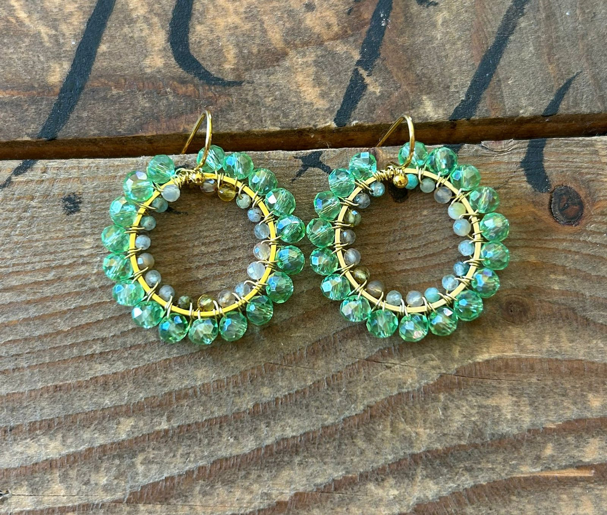 Emerald Halo Hoop Earring