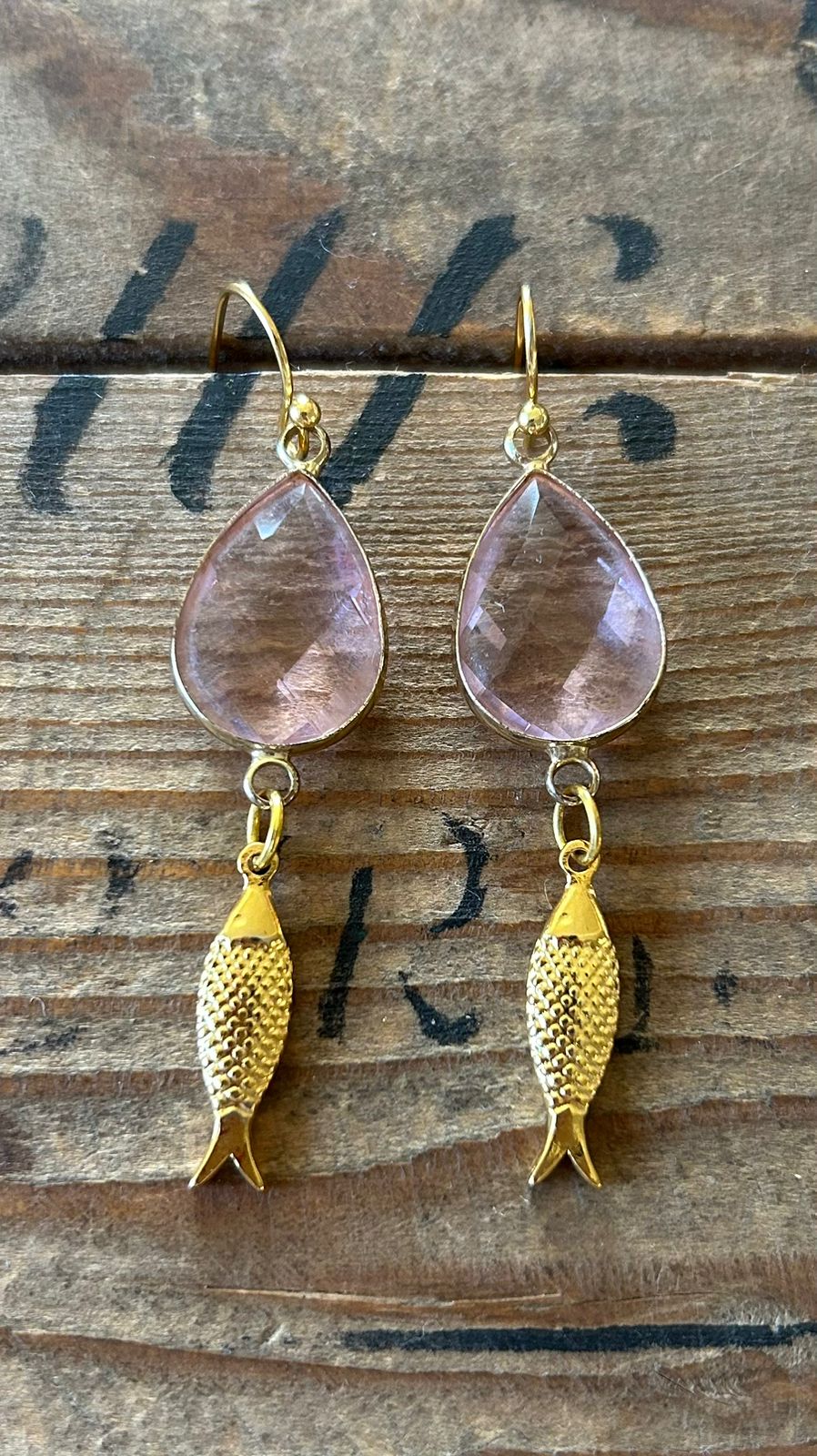 Rosé Fish Drop Earrings