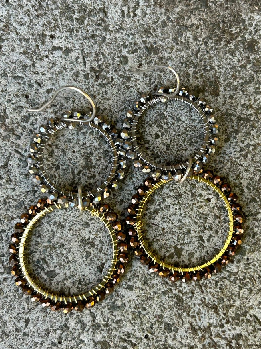 Double Tier Circular Earrings