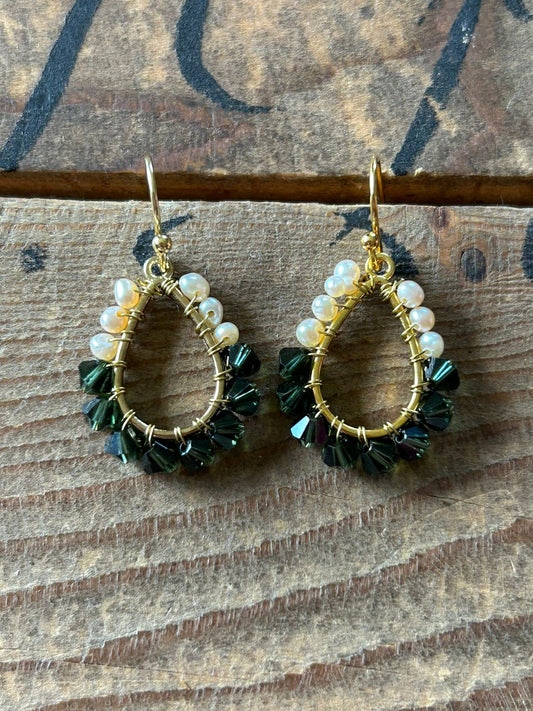 Mint Swarovski Pearl Teardrop