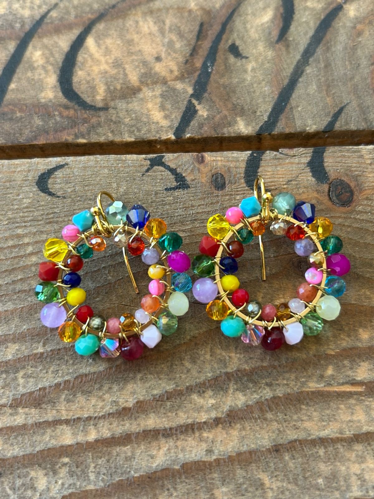 Colourful Layered Circular Earrings