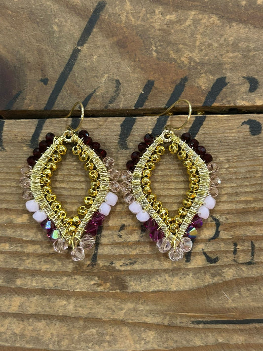 Swarovski Merlot Cluster Teardrop Earrings