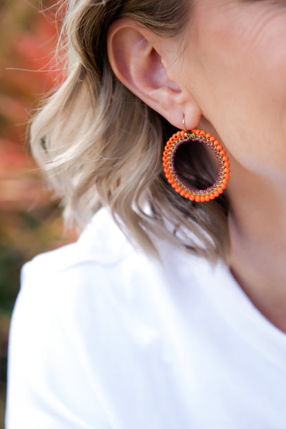 Layered Beaded Circular Earring