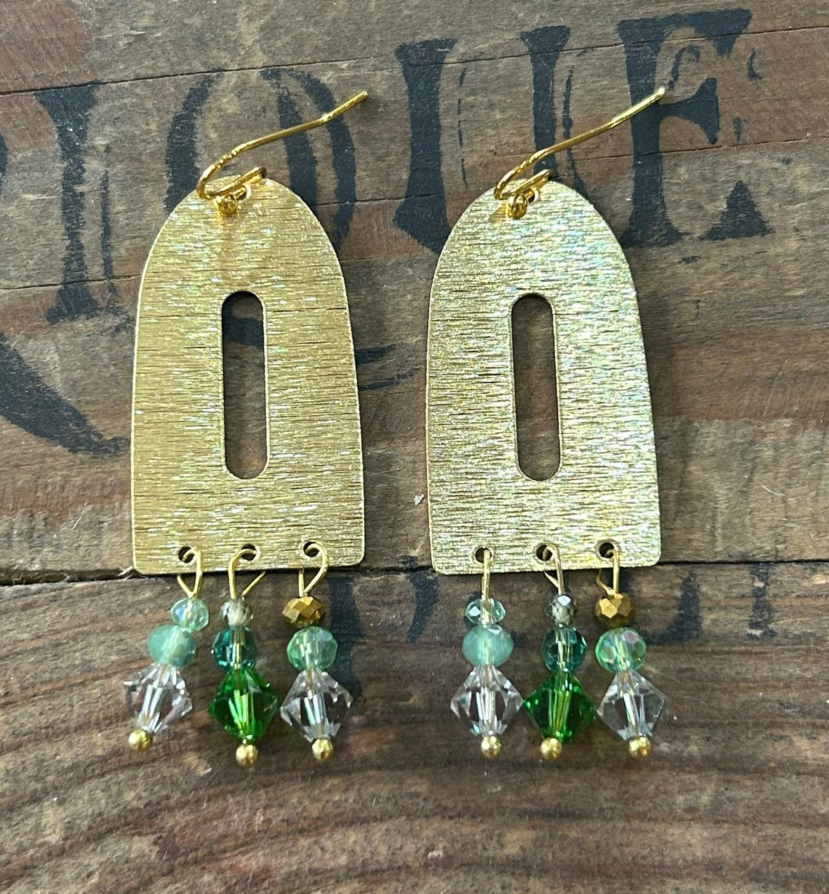 Green Boho Beaded Drop
