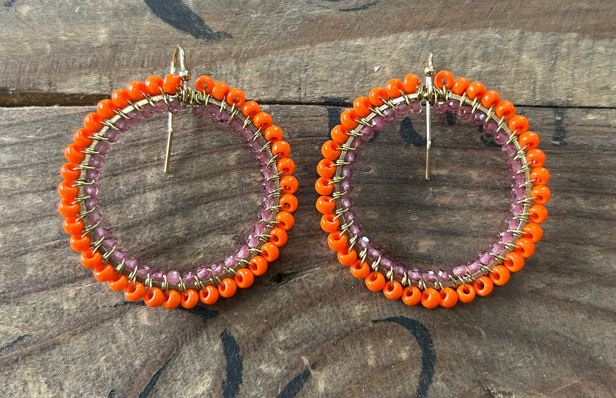 Layered Beaded Circular Earring
